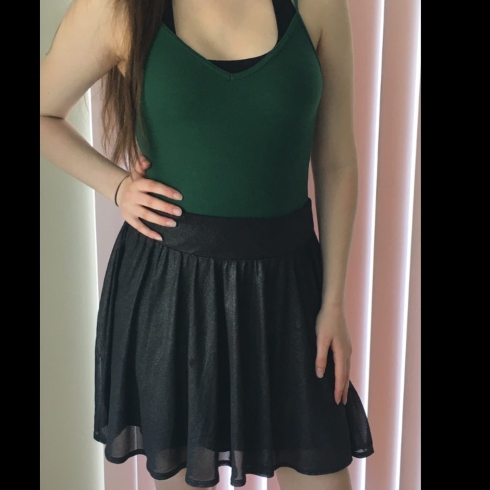 Shiny Black Skirt